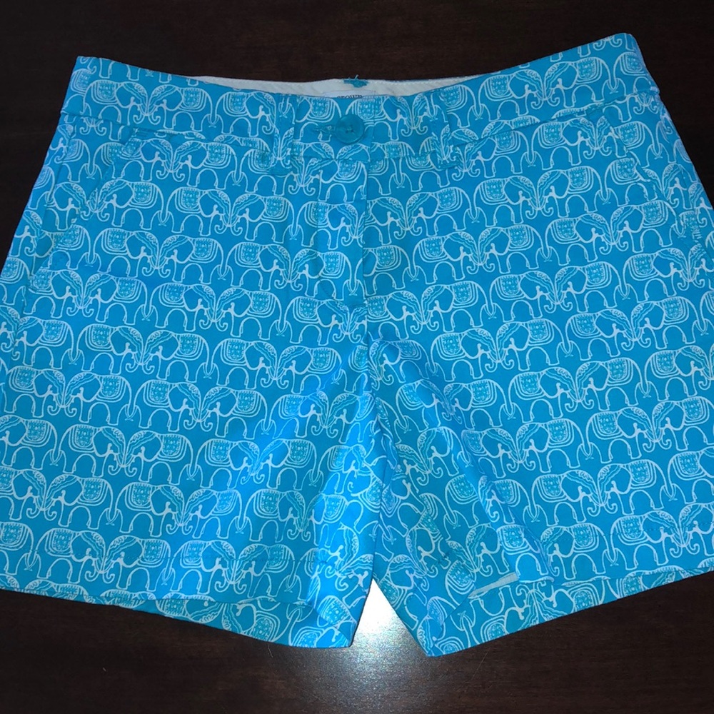 Crown & Ivy,  turquoise elephant pattern shorts